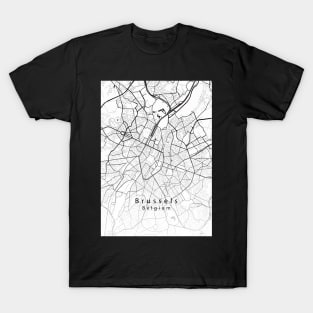 Brussels Belgium City Map T-Shirt